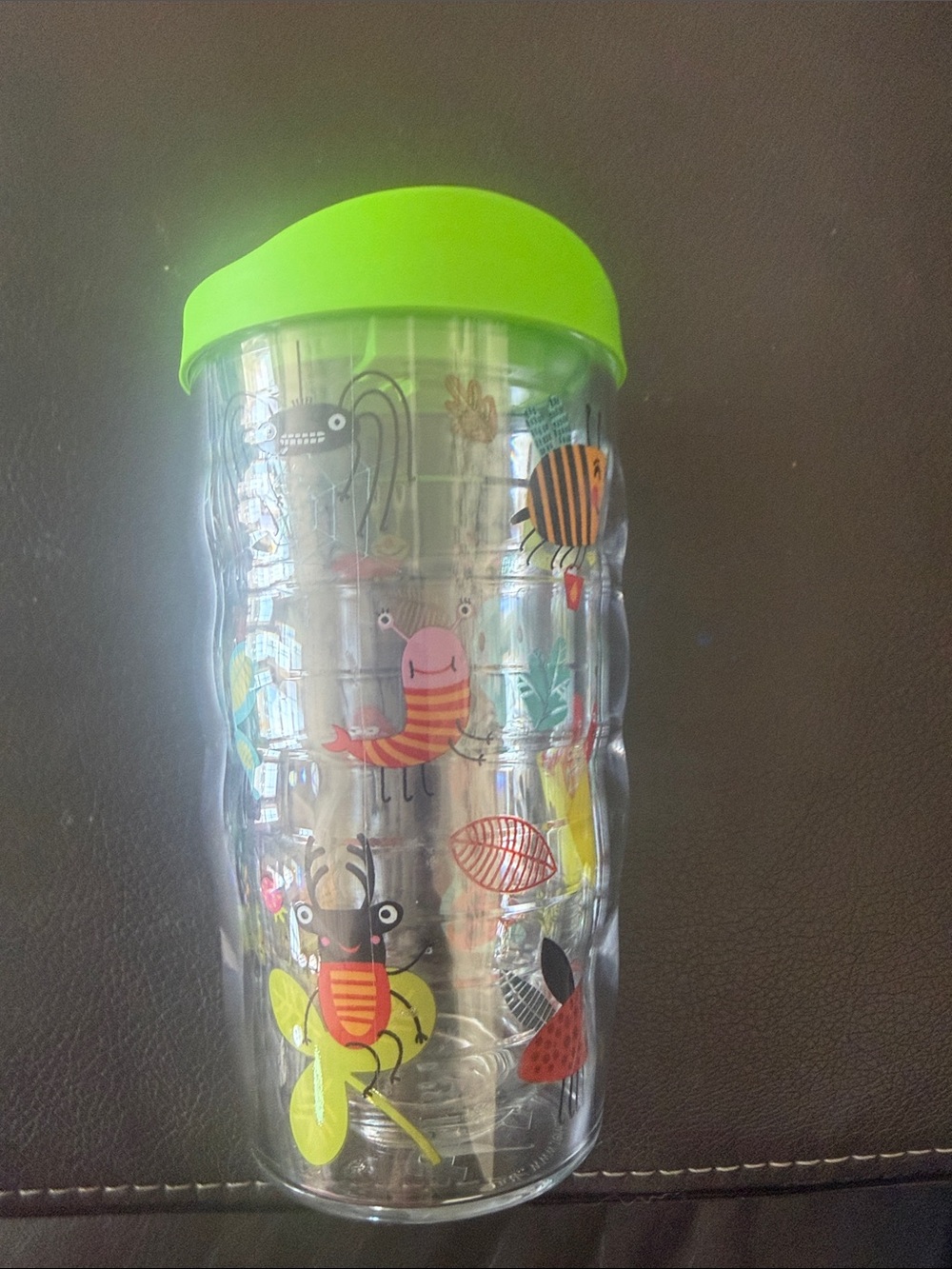 tervis Kids Tumbler with Bright Green Lid and Colorful Bug Prints